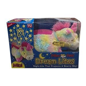 Pillow Pets Dream Lites Mini Rainbow Unicorn As Seen on TV Starry Night